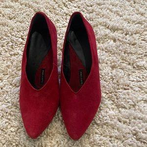 Anthropologie Red Navette Bootie by Pied Juste